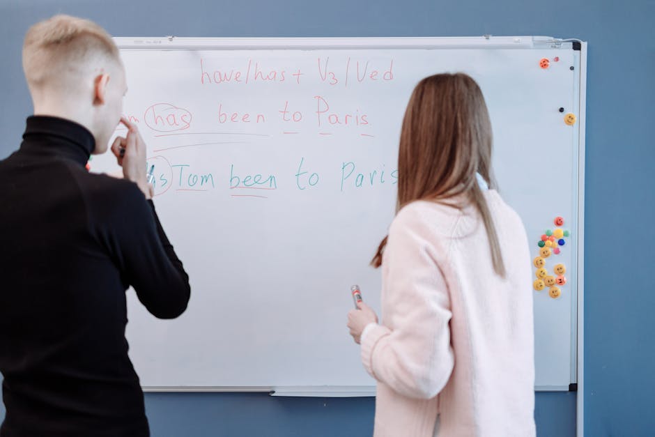 Students learning English